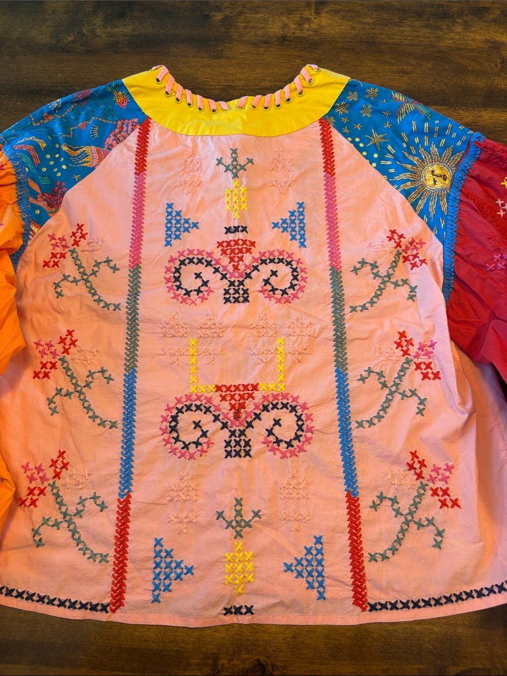 FARM Rio Pink Multi-Color Embroidered Peasant Blouse - Picture 7 of 11